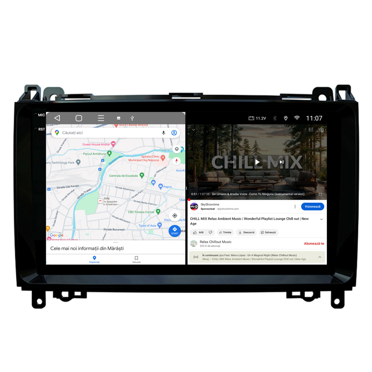 Navigatie 2K HUB64 Mercedes Benz Sprinter, Viano, Vito, A/B Class, Crafter, 4GB RAM, Android, Octacore, Slot Sim 4G, DSP, GPS, Wi-FI, Carplay, Android Auto, USB, Bluetooth, Waze, Touchscreen, 9
