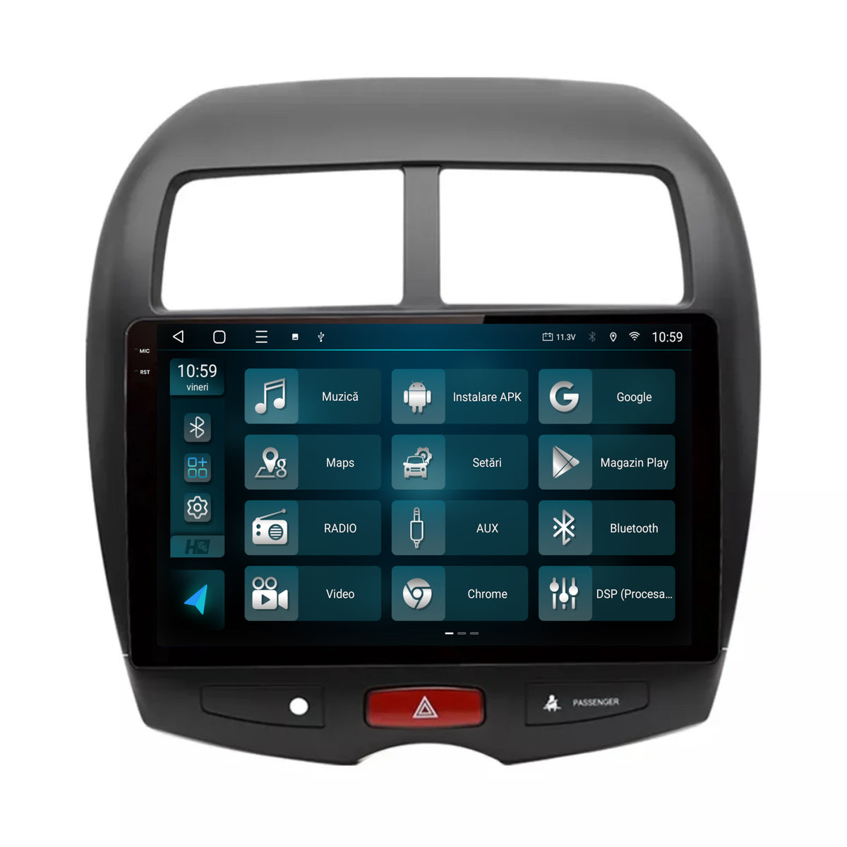 Navigatie 2K HUB64 Mitsubishi ASX / Peugeot 4008 (2010-2018), 8GB RAM, Android, Octacore, Slot Sim 4G, DSP, GPS, Wi-FI, Carplay, Android Auto, USB, Bluetooth, Waze, Touchscreen, 10.36 Inch