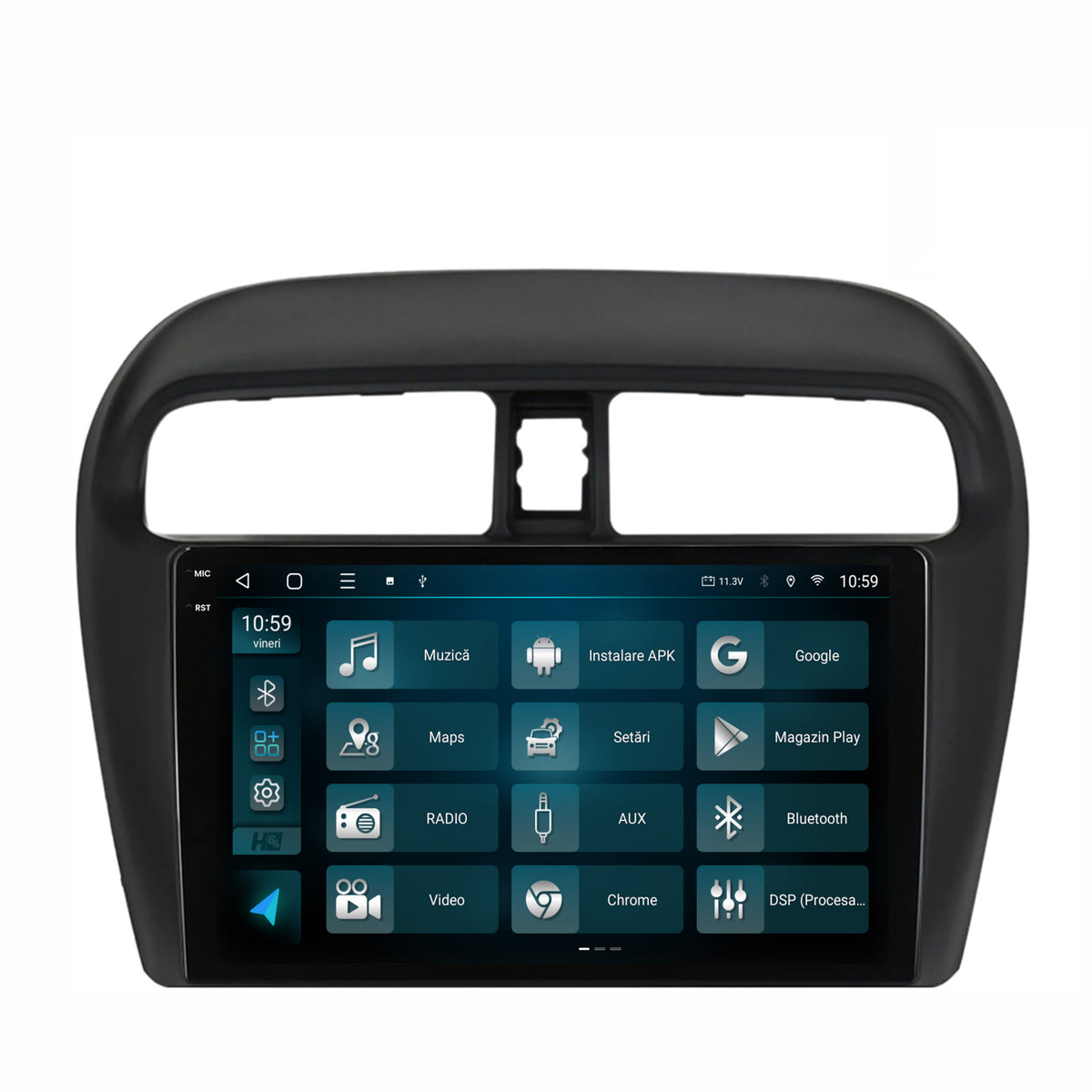 Navigatie 2K HUB64 Mitsubishi Space Star / Mirage / Attrage, 8GB RAM, Android, Octacore, Slot Sim 4G, DSP, GPS, Wi-FI, Carplay, Android Auto, USB, Bluetooth, Waze, Touchscreen, 9.5 Inch