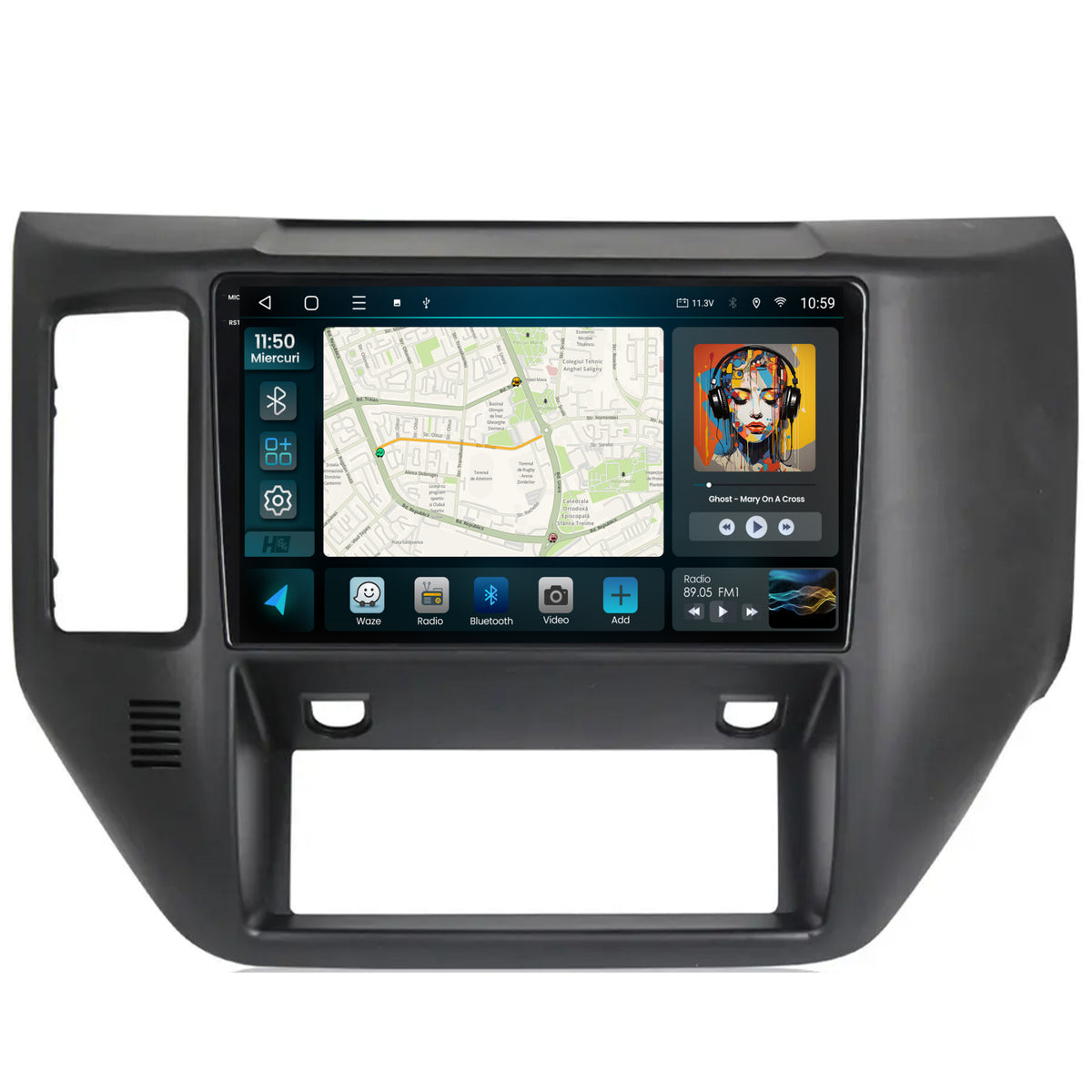 Navigatie 2K HUB64 Nissan Patrol (2004-2012), 8GB RAM, Android, Octacore, Slot Sim 4G, DSP, GPS, Wi-FI, Carplay, Android Auto, USB, Bluetooth, Waze, Touchscreen, 9.5 Inch