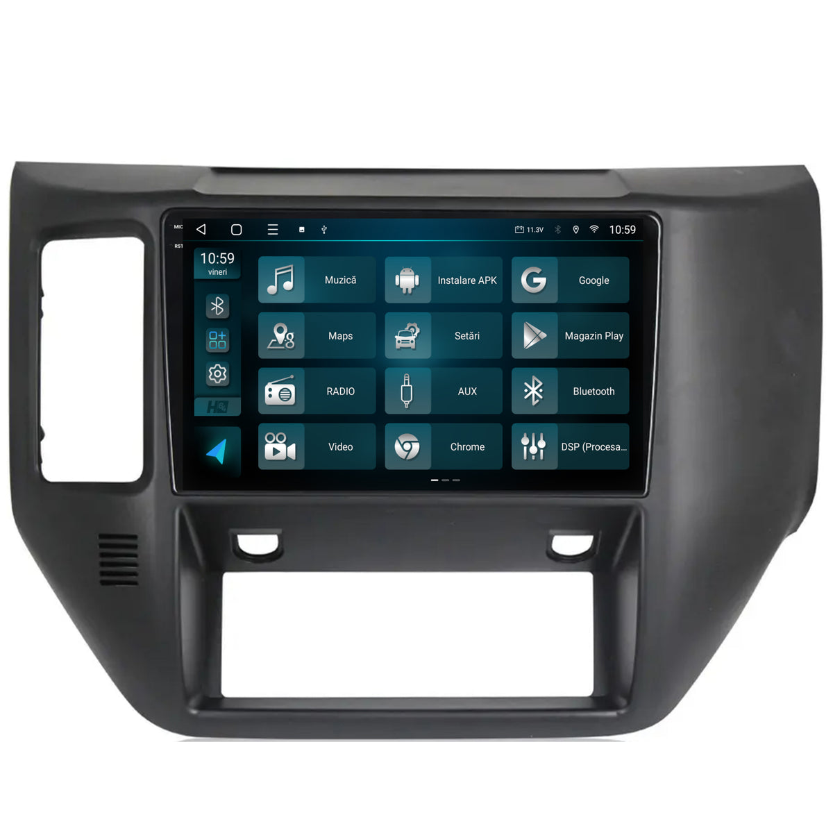 Navigatie 2K HUB64 Nissan Patrol (2004-2012), 8GB RAM, Android, Octacore, Slot Sim 4G, DSP, GPS, Wi-FI, Carplay, Android Auto, USB, Bluetooth, Waze, Touchscreen, 9.5 Inch