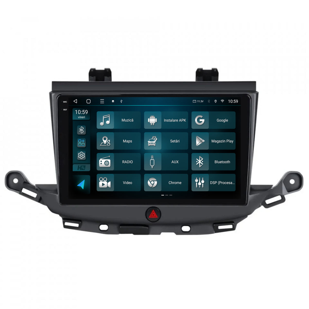 Navigatie 2K HUB64 Opel Astra K, 4GB RAM, Android, Octacore, Slot Sim 4G, DSP, GPS, Wi-FI, Carplay, Android Auto, USB, Bluetooth, Waze, Touchscreen, 9.5 Inch
