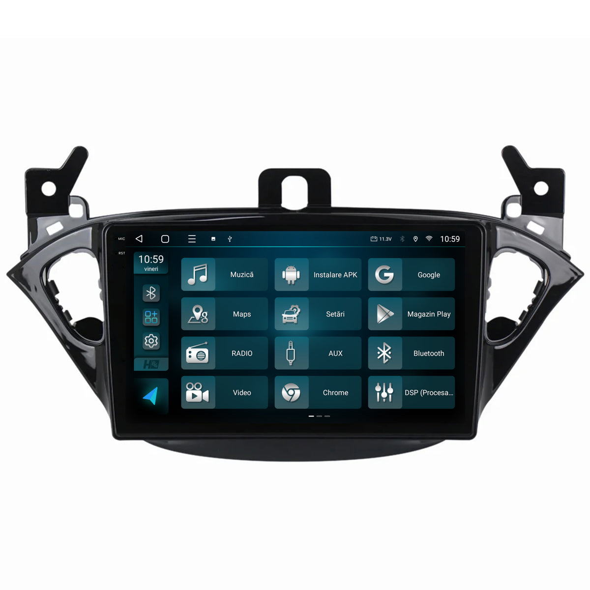Navigatie 2K HUB64 Opel Corsa E / Adam (2013-2019), 4GB RAM, Android, Octacore, Slot Sim 4G, DSP, GPS, Wi-FI, Carplay, Android Auto, USB, Bluetooth, Waze, Touchscreen, 9.5 Inch