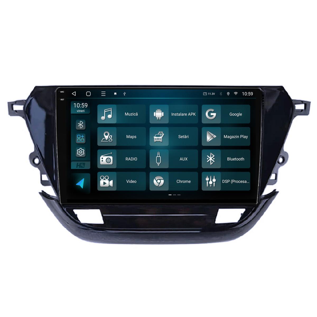 Navigatie 2K HUB64 Opel Corsa F (2019+), 4GB RAM, Android, Octacore, Slot Sim 4G, DSP, GPS, Wi-FI, Carplay, Android Auto, USB, Bluetooth, Waze, Touchscreen, 9.5 Inch