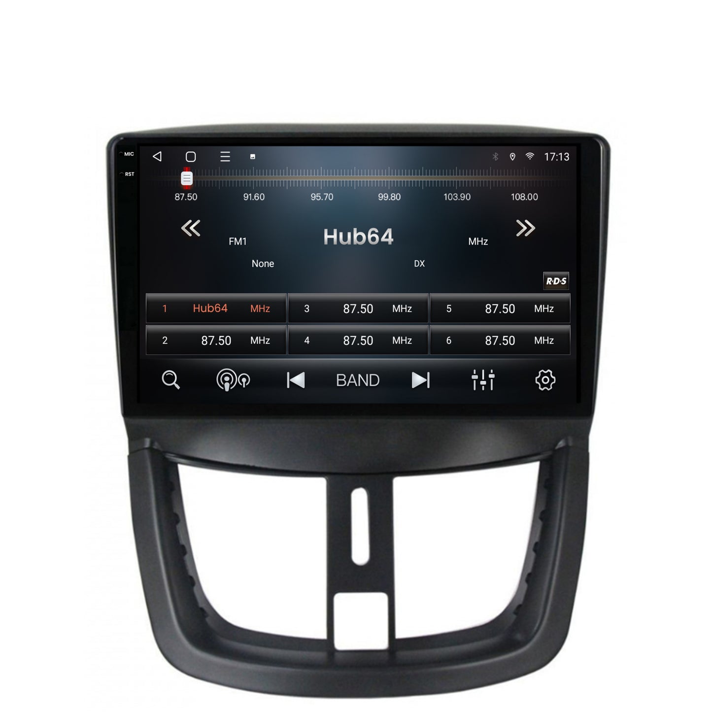Navigatie 2K HUB64 Peugeot 207, 4GB RAM, Android, Octacore, Slot Sim 4G, DSP, GPS, Wi-FI, Carplay, Android Auto, USB, Bluetooth, Waze, Touchscreen, 9.5 Inch