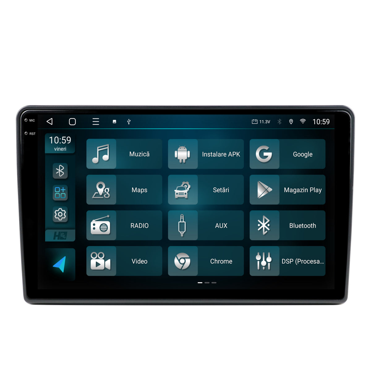 Navigatie 2K HUB64 Peugeot 308 (2012-2017), 8GB RAM, Android, Octacore, Slot Sim 4G, DSP, GPS, Wi-FI, Carplay, Android Auto, USB, Bluetooth, Waze, Touchscreen, 9.5 Inch