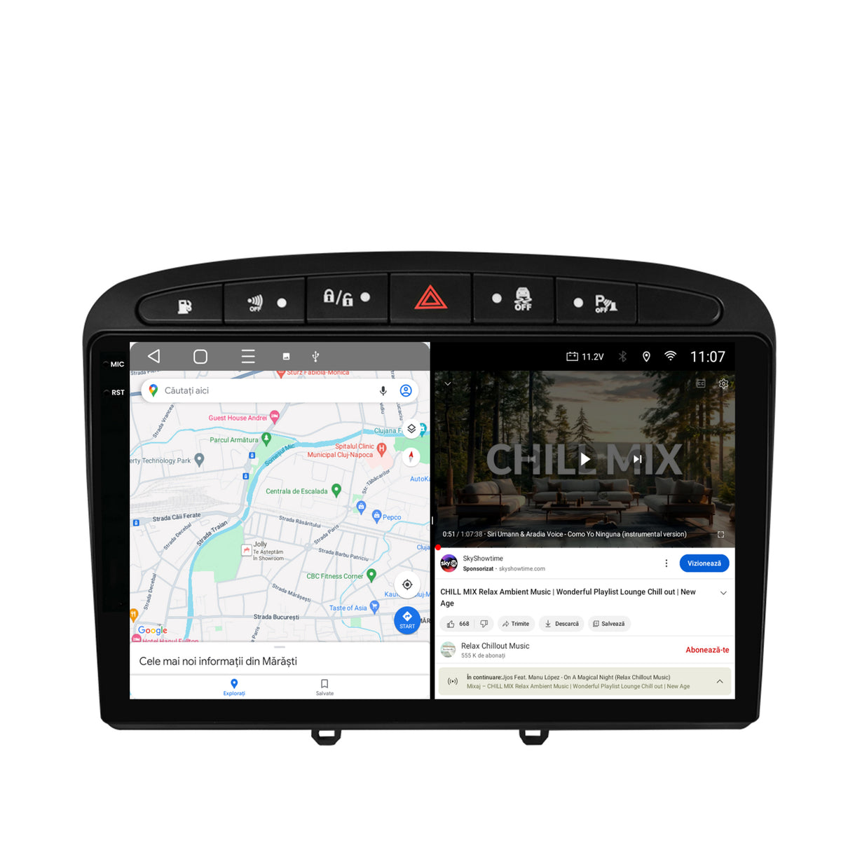 Navigatie 2K HUB64 Peugeot 308/408 (2008-2013), 4GB RAM, Android, Octacore, Slot Sim 4G, DSP, GPS, Wi-FI, Carplay, Android Auto, USB, Bluetooth, Waze, Touchscreen, 9.5 Inch
