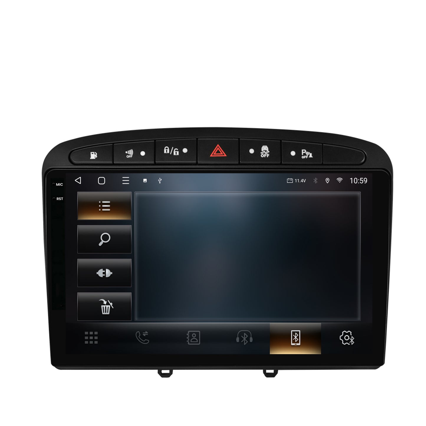 Navigatie 2K HUB64 Peugeot 308/408 (2008-2013), 8GB RAM, Android, Octacore, Slot Sim 4G, DSP, GPS, Wi-FI, Carplay, Android Auto, USB, Bluetooth, Waze, Touchscreen, 9.5 Inch