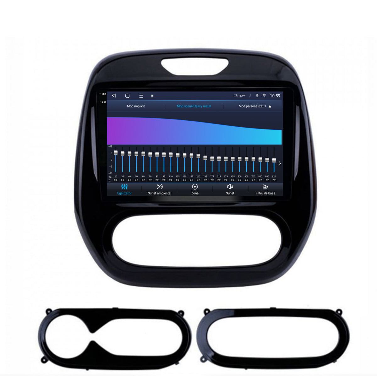 Navigatie 2K HUB64 Renault Captur (2013-2019), 8GB RAM, Android, Octacore, Slot Sim 4G, DSP, GPS, Wi-FI, Carplay, Android Auto, USB, Bluetooth, Waze, Touchscreen, 9.5 Inch