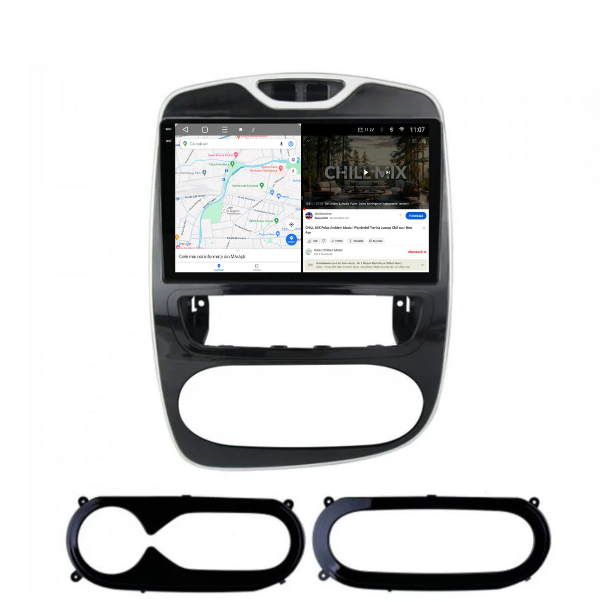 Navigatie 2K HUB64 Renault Clio IV (2016-2019), 8GB RAM, Android, Octacore, Slot Sim 4G, DSP, GPS, Wi-FI, Carplay, Android Auto, USB, Bluetooth, Waze, Touchscreen, 9.5 Inch