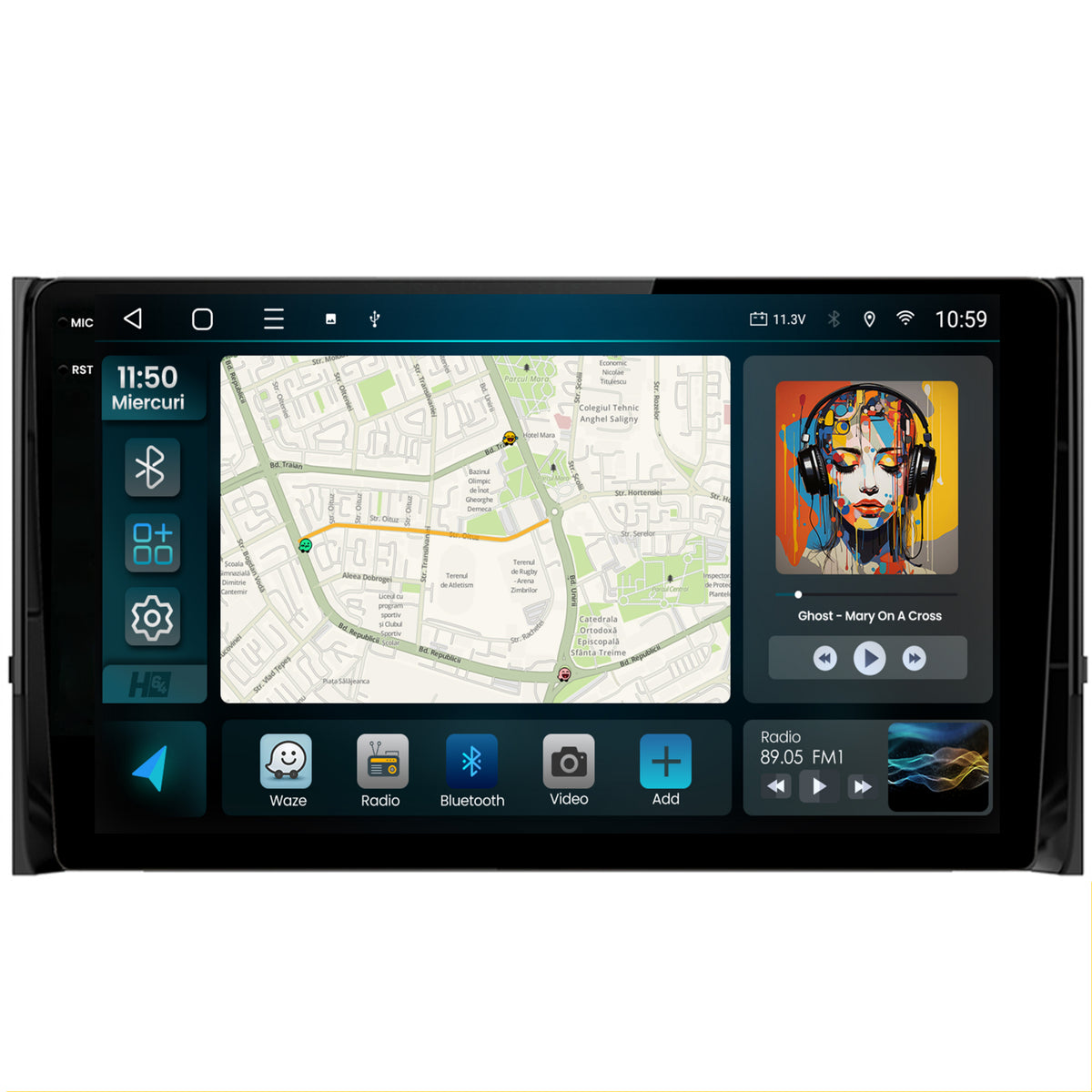 Navigatie 2K HUB64 Skoda Kodiaq, 8GB RAM, Android, Octacore, Slot Sim 4G, DSP, GPS, Wi-FI, Carplay, Android Auto, USB, Bluetooth, Waze, Touchscreen, 10.36 Inch