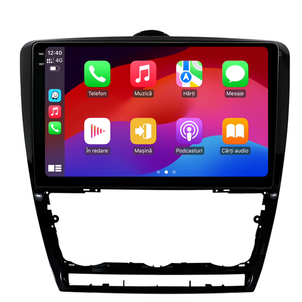 Navigatie 2K HUB64 Skoda Octavia 2, 4GB RAM, Android, Octacore, Slot Sim 4G, DSP, GPS, Wi-FI, Carplay, Android Auto, USB, Bluetooth, Waze, Touchscreen, 10.36 Inch