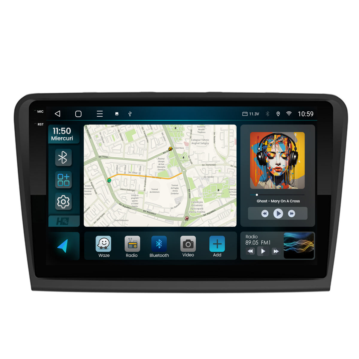 Navigatie 2K HUB64 Skoda Superb 2 (2008-2015), 8GB RAM, Android, Octacore, Slot Sim 4G, DSP, GPS, Wi-FI, Carplay, Android Auto, USB, Bluetooth, Waze, Touchscreen, 10.36 Inch