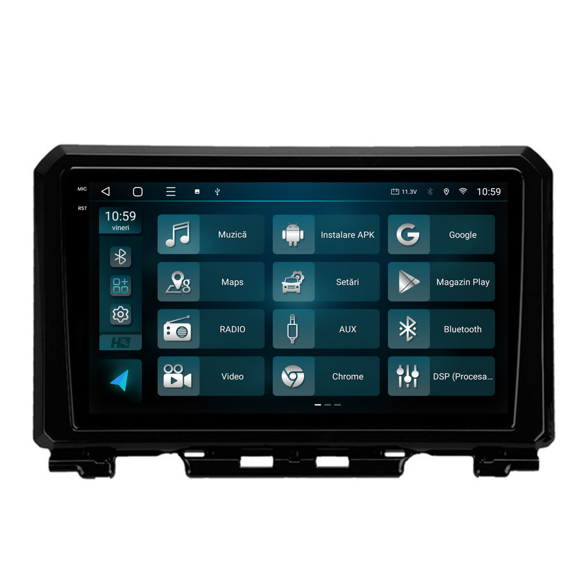 Navigatie 2K HUB64 Suzuki Jimny (2018-2022), 4GB RAM, Android, Octacore, Slot Sim 4G, DSP, GPS, Wi-FI, Carplay, Android Auto, USB, Bluetooth, Waze, Touchscreen, 9.5 Inch