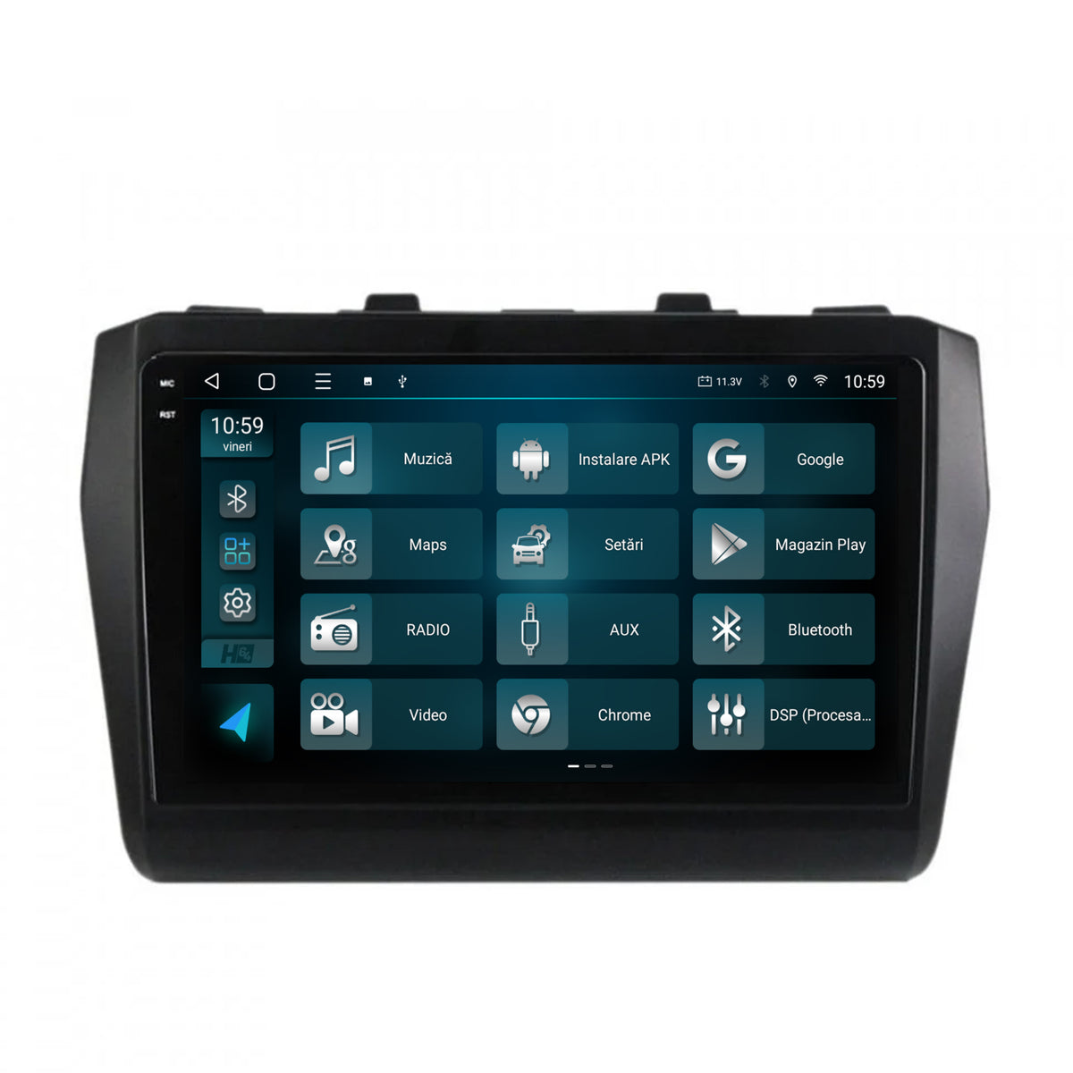 Navigatie 2K HUB64 Suzuki Swift (2017+), 8GB RAM, Android, Octacore, Slot Sim 4G, DSP, GPS, Wi-FI, Carplay, Android Auto, USB, Bluetooth, Waze, Touchscreen, 9.5 Inch