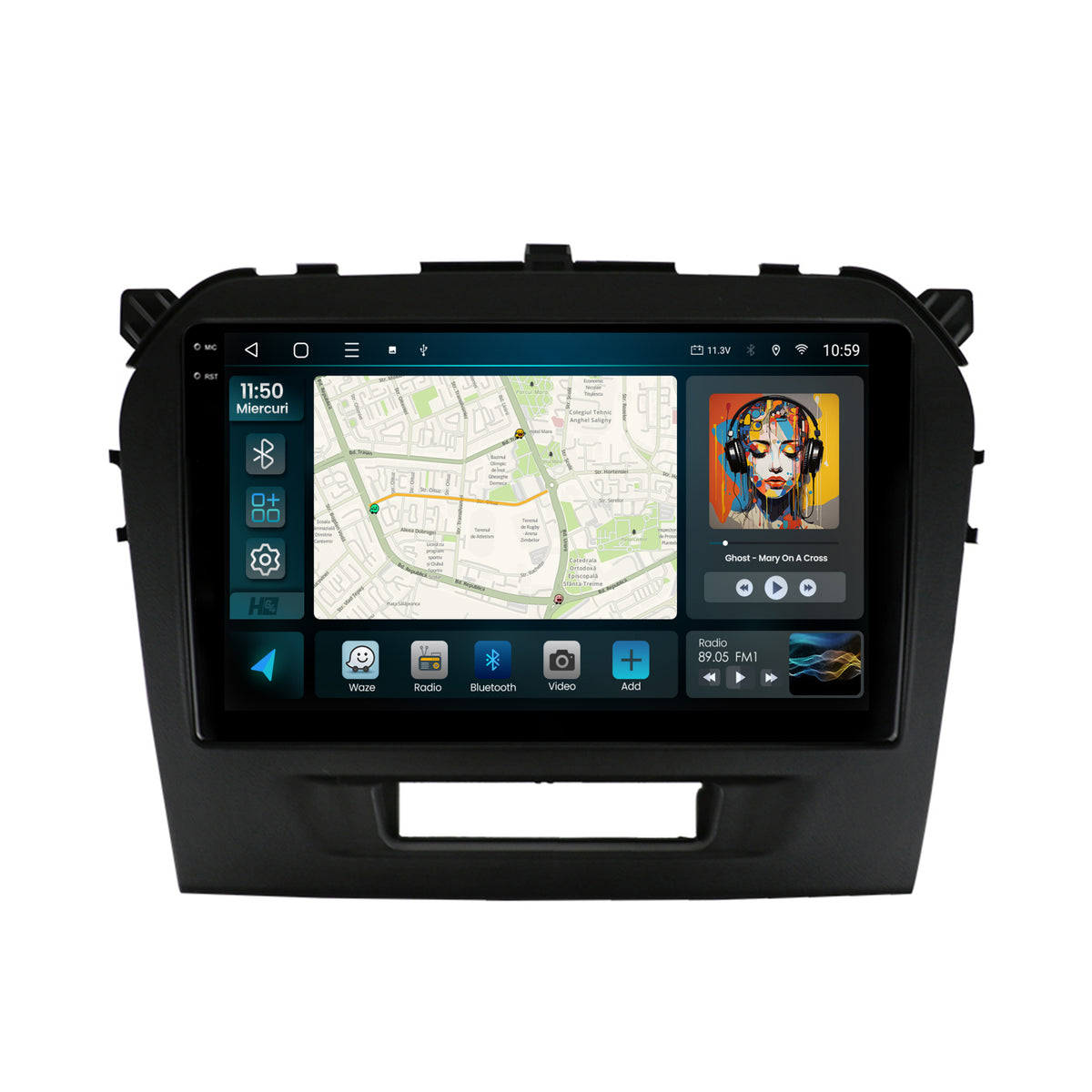 Navigatie 2K HUB64 Suzuki Vitara (2015+), 4GB RAM, Android, Octacore, Slot Sim 4G, DSP, GPS, Wi-FI, Carplay, Android Auto, USB, Bluetooth, Waze, Touchscreen, 9.5 Inch