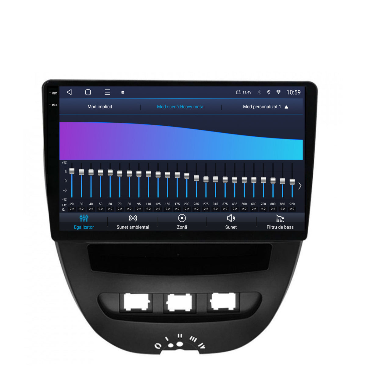 Navigatie 2K HUB64 Toyota AYGO / Citroen C1 (2005-2014), 4GB RAM, Android, Octacore, Slot Sim 4G, DSP, GPS, Wi-FI, Carplay, Android Auto, USB, Bluetooth, Waze, Touchscreen, 10.36 Inch
