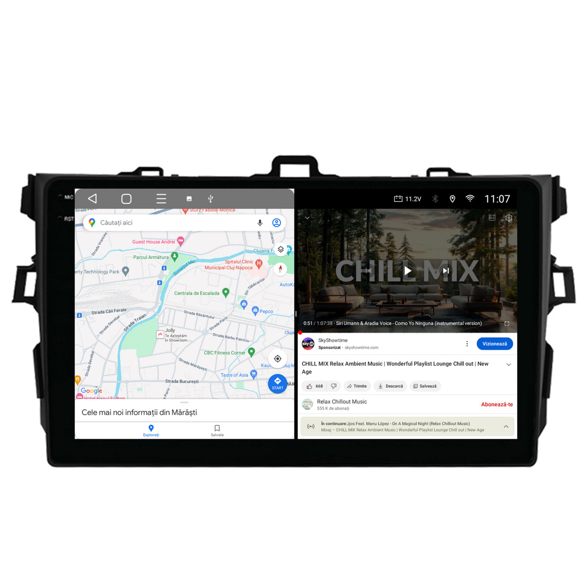Navigatie 2K HUB64 Toyota Corolla (2007-2013), 8GB RAM, Android, Octacore, Slot Sim 4G, DSP, GPS, Wi-FI, Carplay, Android Auto, USB, Bluetooth, Waze, Touchscreen, 9.5 Inch