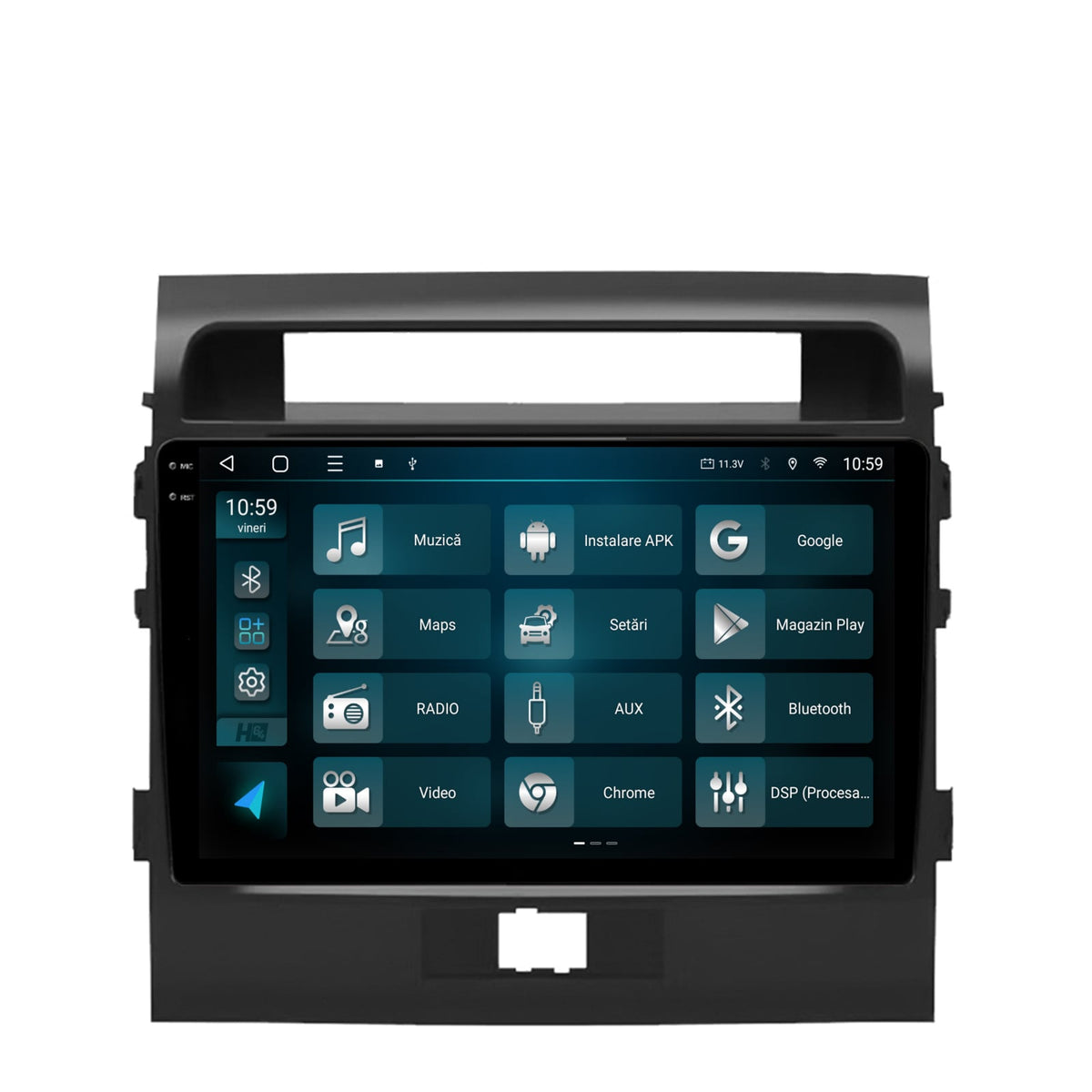 Navigatie 2K HUB64 Toyota Land Cruiser 200 (2007-2015), 4GB RAM, Android, Octacore, Slot Sim 4G, DSP, GPS, Wi-FI, Carplay, Android Auto, USB, Bluetooth, Waze, Touchscreen, 9.5 Inch