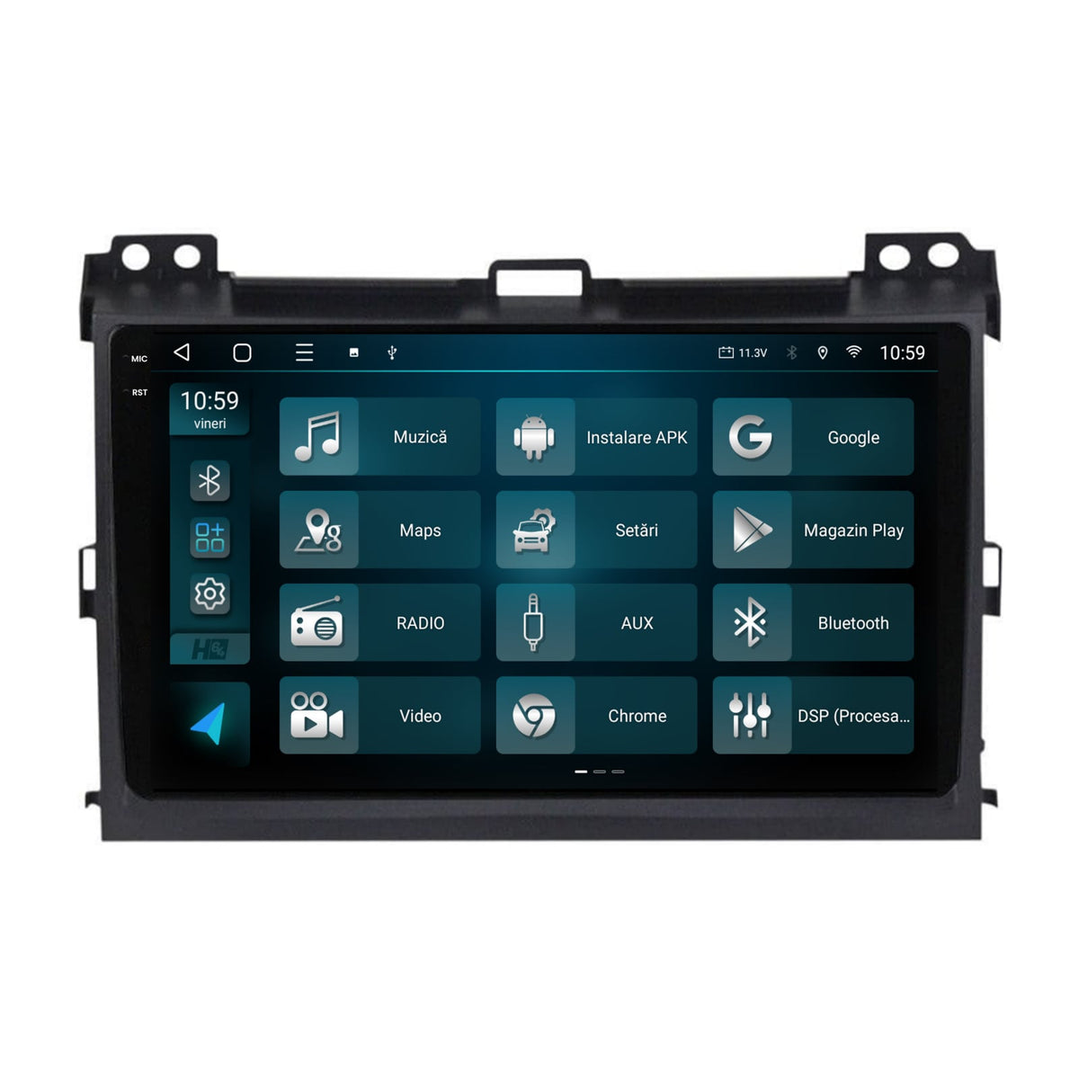 Navigatie 2K HUB64 Toyota Prado J120 (2002-2010), 4GB RAM, Android, Octacore, Slot Sim 4G, DSP, GPS, Wi-FI, Carplay, Android Auto, USB, Bluetooth, Waze, Touchscreen, 9.5 Inch