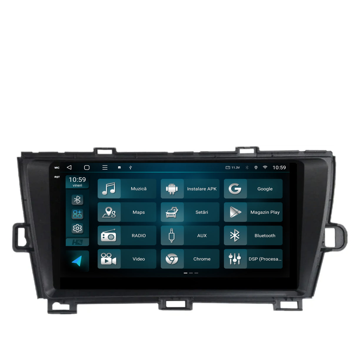 Navigatie 2K HUB64 Toyota Prius (2009-2014), 8GB RAM, Android, Octacore, Slot Sim 4G, DSP, GPS, Wi-FI, Carplay, Android Auto, USB, Bluetooth, Waze, Touchscreen, 9.5 Inch