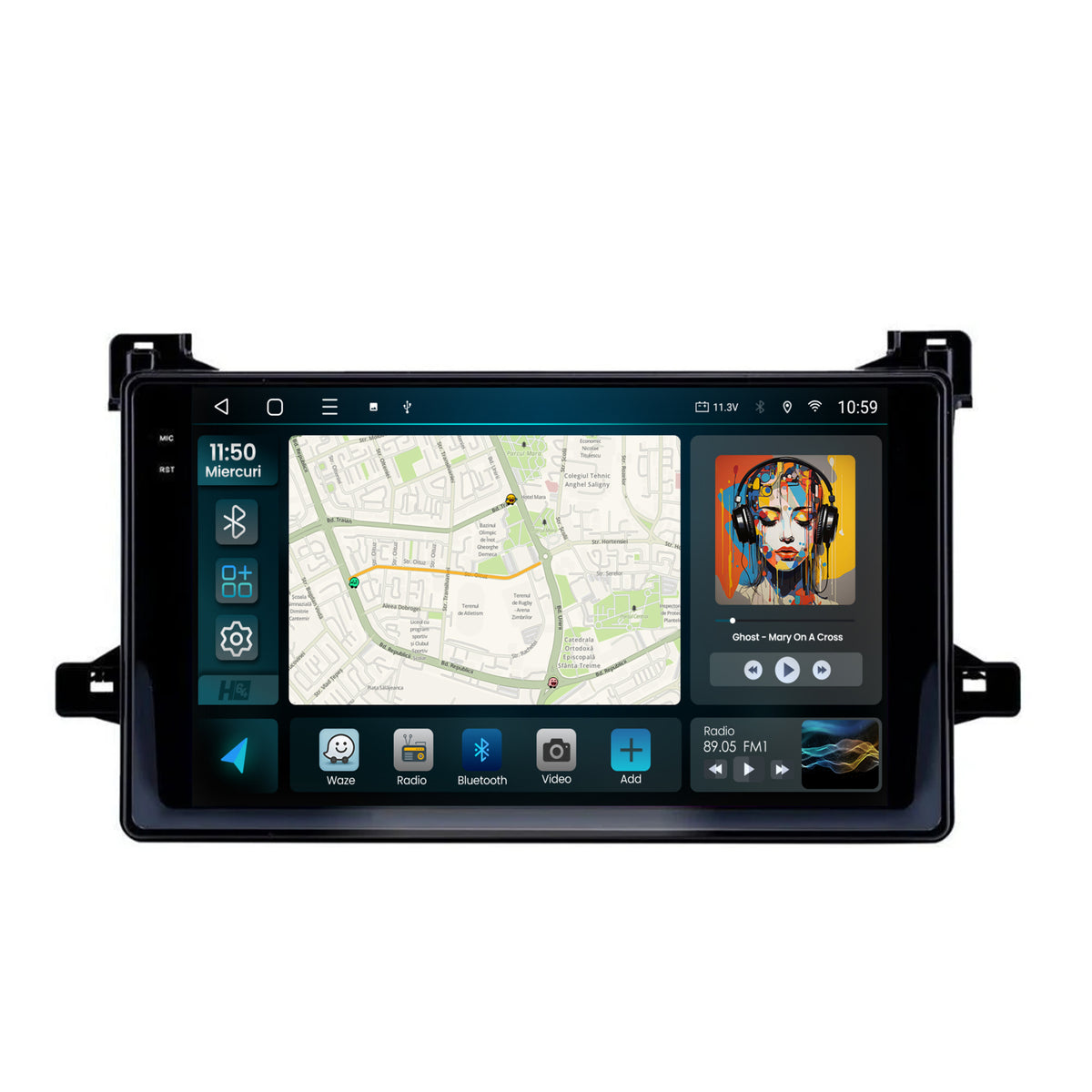 Navigatie 2K HUB64 Toyota Prius (2015+), 8GB RAM, Android, Octacore, Slot Sim 4G, DSP, GPS, Wi-FI, Carplay, Android Auto, USB, Bluetooth, Waze, Touchscreen, 9.5 Inch
