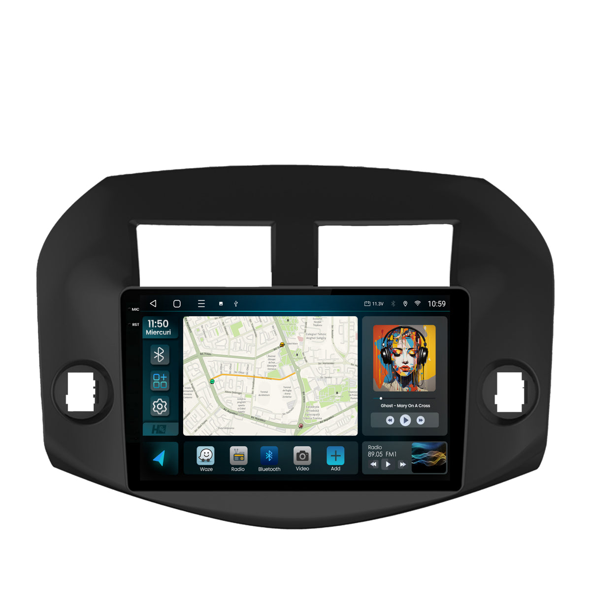 Navigatie 2K HUB64 Toyota RAV4 (2005-2013), 4GB RAM, Android, Octacore, Slot Sim 4G, DSP, GPS, Wi-FI, Carplay, Android Auto, USB, Bluetooth, Waze, Touchscreen, 10.36 Inch