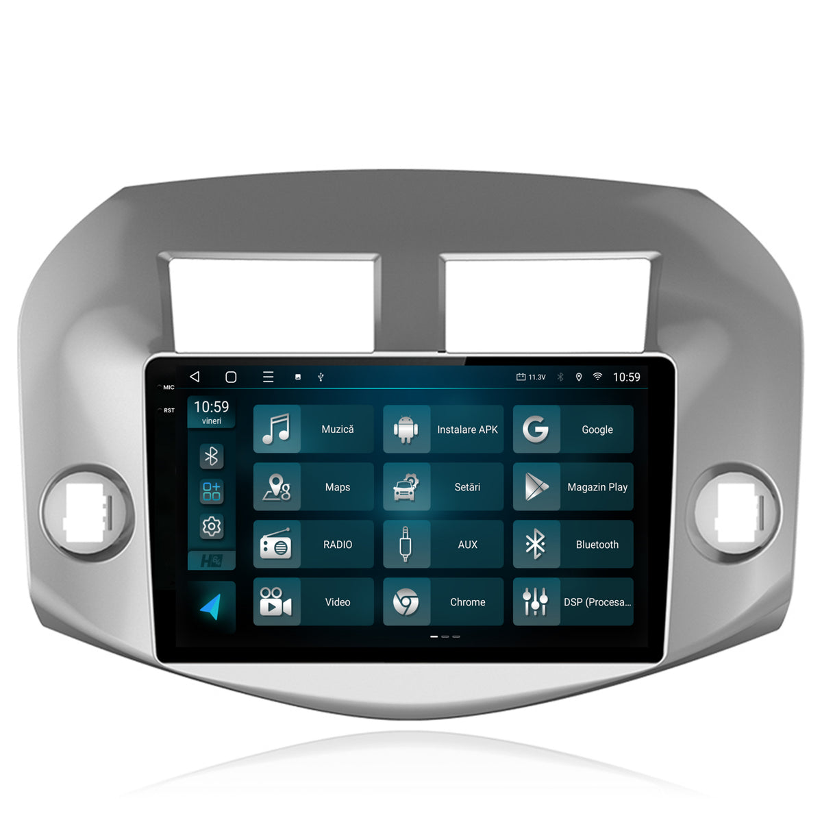Navigatie 2K HUB64 Toyota RAV4 (2005-2013), 4GB RAM, Android, Octacore, Slot Sim 4G, DSP, GPS, Wi-FI, Carplay, Android Auto, USB, Bluetooth, Waze, Touchscreen, 10.36 Inch