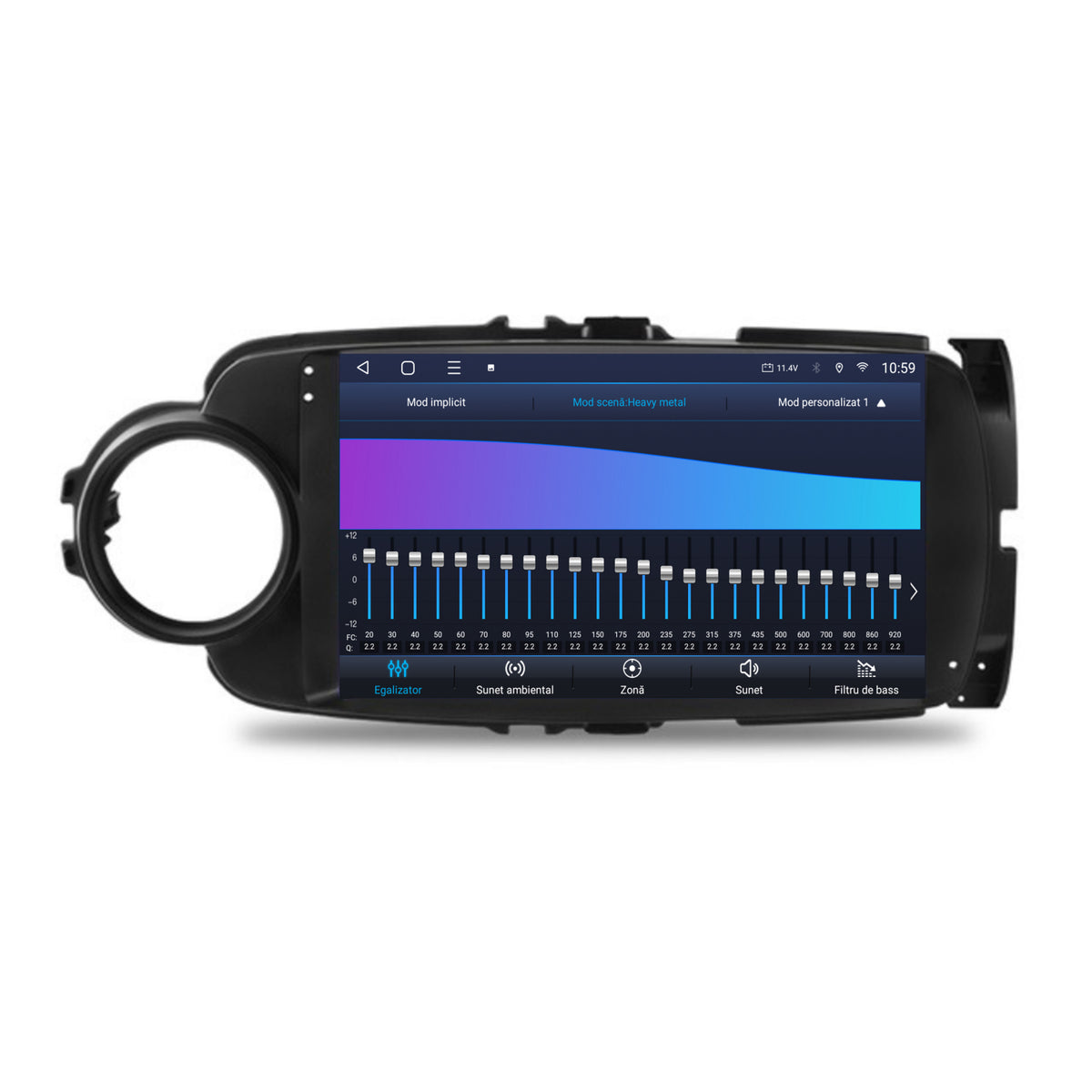 Navigatie 2K HUB64 Toyota Yaris (2010-2018), 4GB RAM, Android, Octacore, Slot Sim 4G, DSP, GPS, Wi-FI, Carplay, Android Auto, USB, Bluetooth, Waze, Touchscreen, 9.5 Inch
