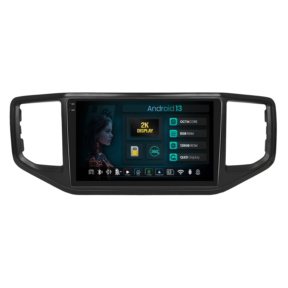 Navigatie 2K HUB64 Volkswagen Amarok (2017-2021), 8GB RAM, Android, Octacore, Slot Sim 4G, DSP, GPS, Wi-FI, Carplay, Android Auto, USB, Bluetooth, Waze, Touchscreen, 9.5 Inch