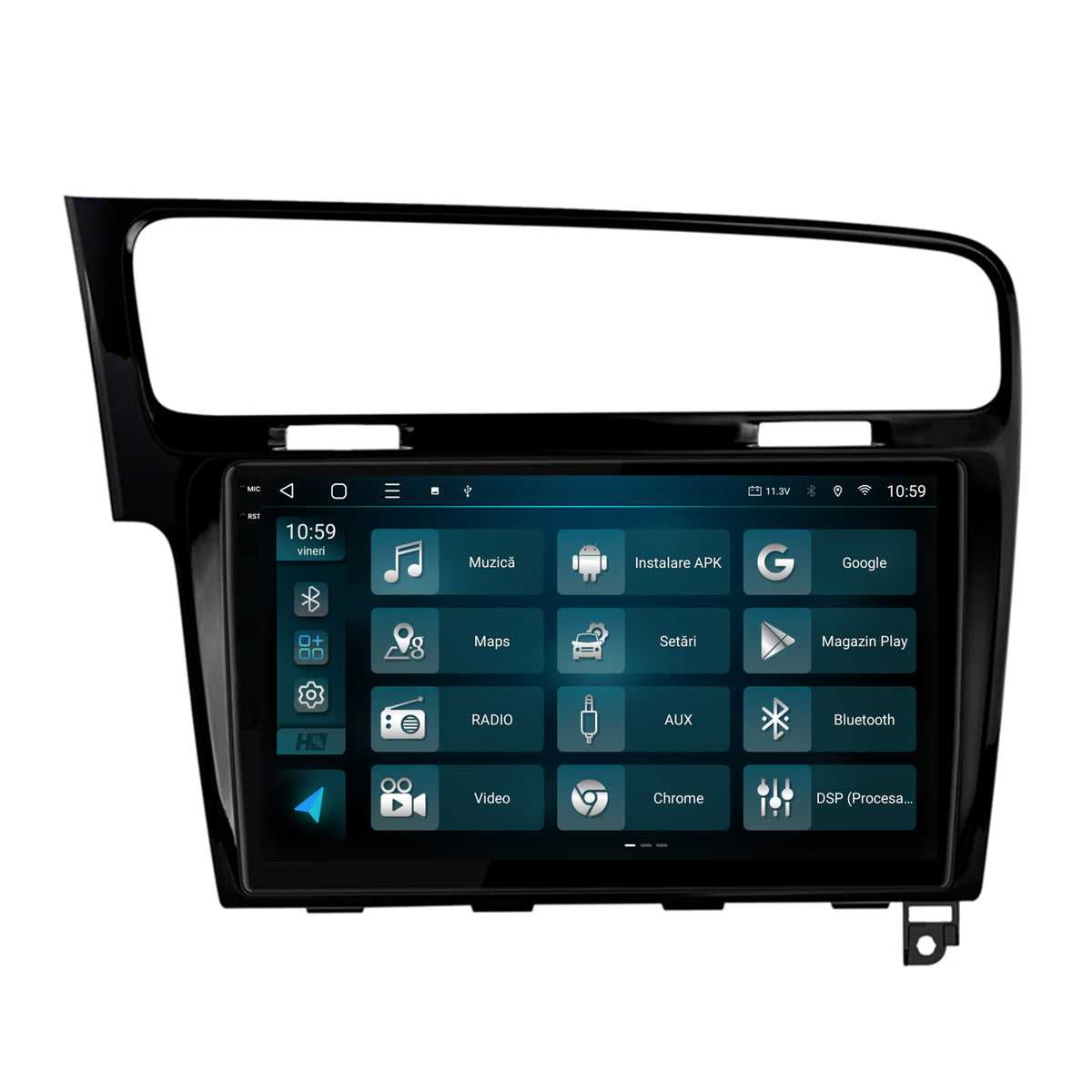Navigatie 2K HUB64 Volkswagen GOLF 7, 8GB RAM, Android, Octacore, Slot Sim 4G, DSP, GPS, Wi-FI, Carplay, Android Auto, USB, Bluetooth, Waze, Touchscreen, 10.36 Inch