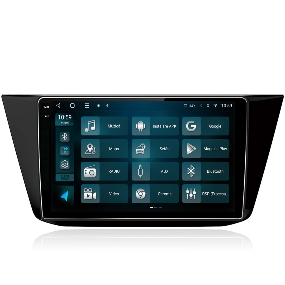 Navigatie 2K HUB64 Volkswagen Tiguan (2016+), 8GB RAM, Android, Octacore, Slot Sim 4G, DSP, GPS, Wi-FI, Carplay, Android Auto, USB, Bluetooth, Waze, Touchscreen, 10.36 Inch