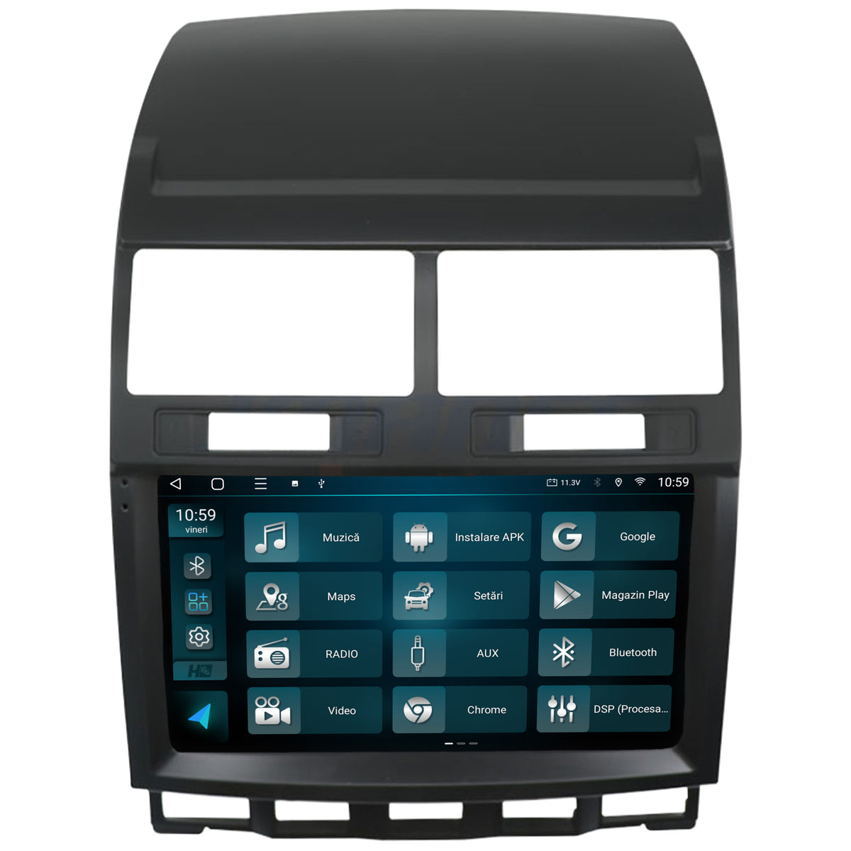 Navigatie 2K HUB64 Volkswagen Touareg (2002-2011), 4GB RAM, Android, Octacore, Slot Sim 4G, DSP, GPS, Wi-FI, Carplay, Android Auto, USB, Bluetooth, Waze, Touchscreen, 9.5 Inch