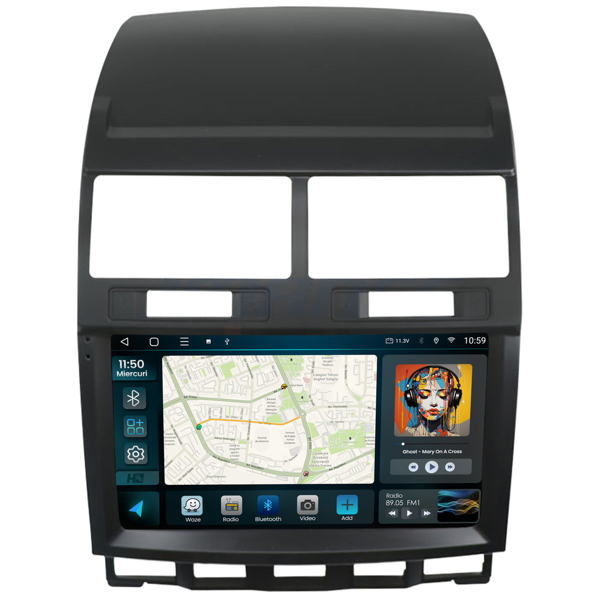 Navigatie 2K HUB64 Volkswagen Touareg (2002-2011), 4GB RAM, Android, Octacore, Slot Sim 4G, DSP, GPS, Wi-FI, Carplay, Android Auto, USB, Bluetooth, Waze, Touchscreen, 9.5 Inch