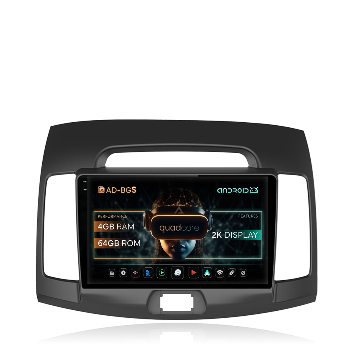 Navigatie 2K Hyundai Elantra (2006-2011), Android, S-Quadcore / 4GB RAM + 64GB ROM, 9.5 Inch - AD-BGS90042K+AD-BGRKIT178