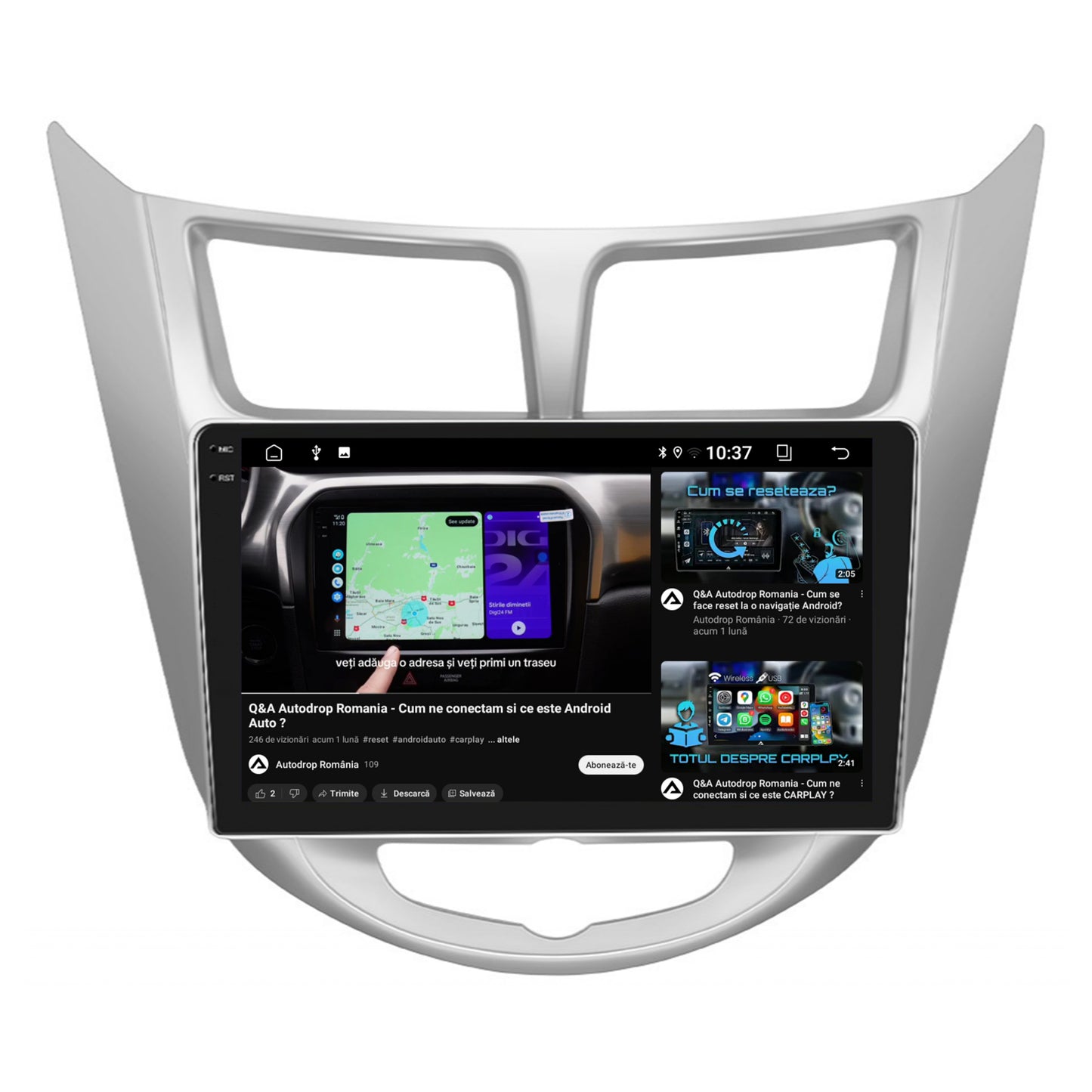 Navigatie 2K Hyundai Accent (2011-2016), Android, S-Quadcore / 4GB RAM + 64GB ROM, 9.5 Inch - AD-BGS90042K+AD-BGRKIT212