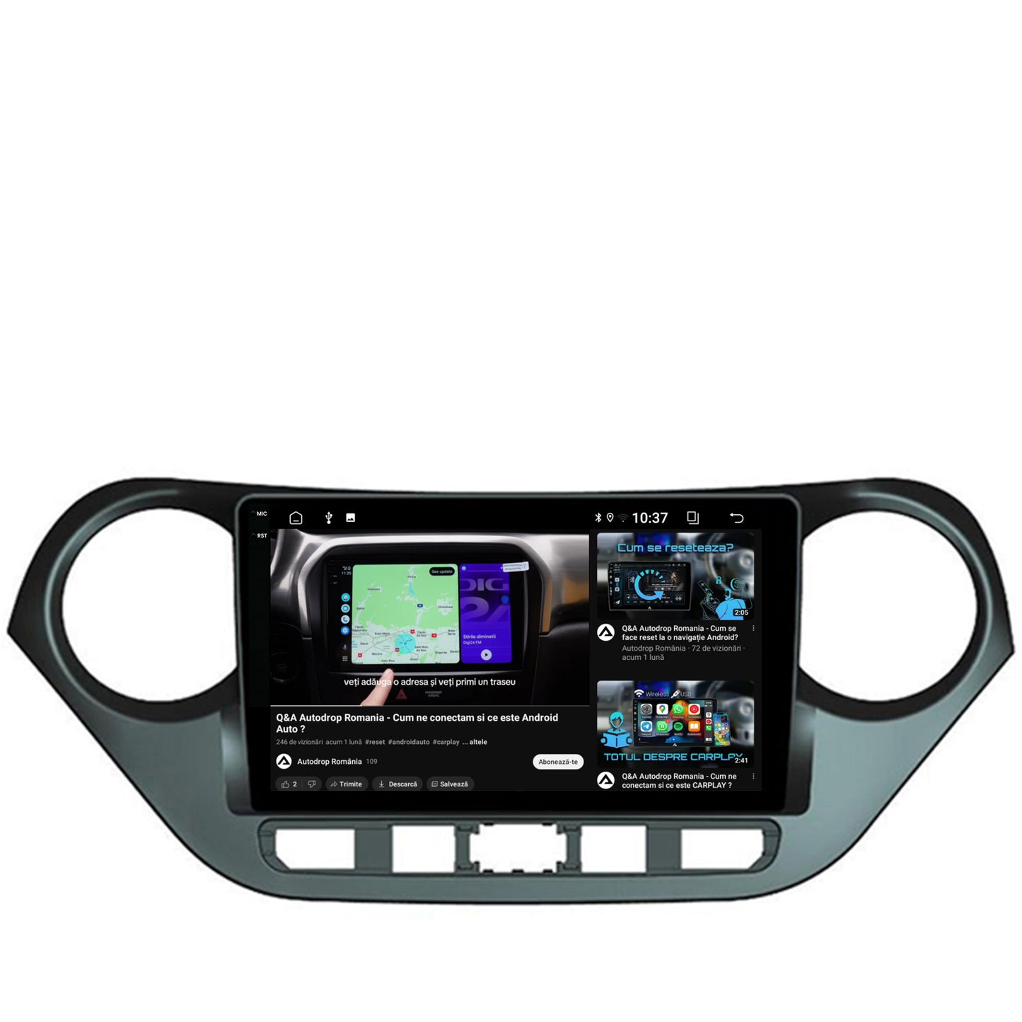 Navigatie 2K Hyundai I10 (2013-2017), Android, S-Quadcore / 4GB RAM + 64GB ROM, 9.5 Inch - AD-BGS90042K+AD-BGRKIT196