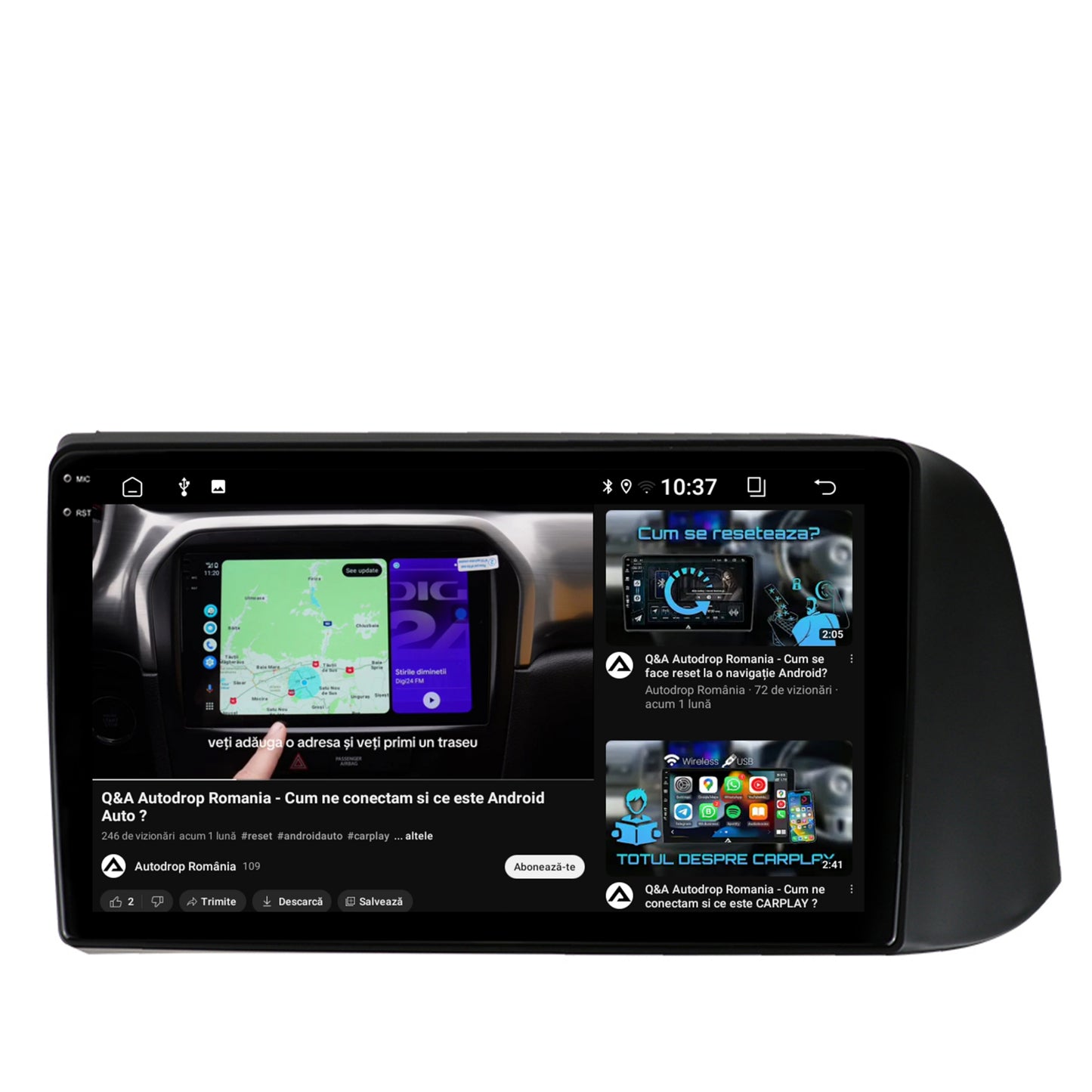 Navigatie 2K Hyundai I10 (2020+), Android, S-Quadcore / 4GB RAM + 64GB ROM, 9.5 Inch - AD-BGS90042K+AD-BGRKIT221