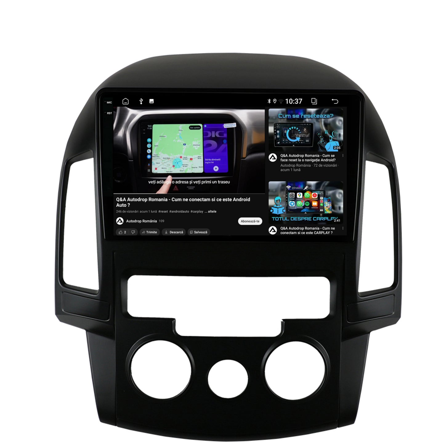 Navigatie 2K Hyundai I30 (2007-2012), Clima Manuala, Android, S-Quadcore / 4GB RAM + 64GB ROM, 9.5 Inch - AD-BGS90042K+AD-BGRKIT217