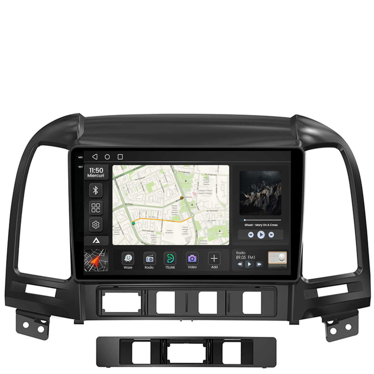 Navigatie 2K Hyundai Santa Fe (2006-2012), Android, S-Quadcore / 4GB RAM + 64GB ROM, 9.5 Inch - AD-BGS90042K+AD-BGRKIT210