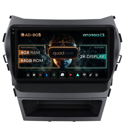 Navigatie 2K Hyundai Santa Fe IX45 (2013-2017), Android, S-Quadcore / 4GB RAM + 64GB ROM, 9.5 Inch - AD-BGS90042K+AD-BGRKIT182