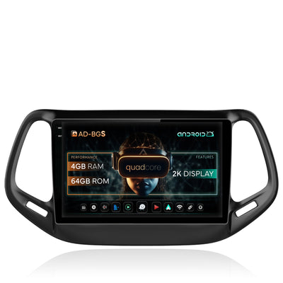 Navigatie 2K Jeep Compass (2016+), Android, S-Quadcore / 4GB RAM + 64GB ROM, 10.36 Inch - AD-BGS100042K+AD-BGRKIT287