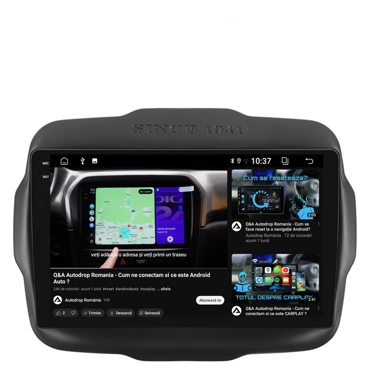 Navigatie 2K Jeep Renegade (2014-2018), Android, S-Quadcore / 4GB RAM + 64GB ROM, 9.5 Inch - AD-BGS90042K+AD-BGRKIT286