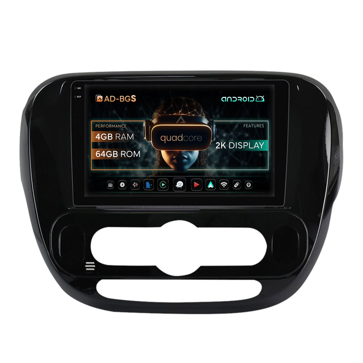 Navigatie 2K Kia Soul (2014-2019), Android, S-Quadcore / 4GB RAM + 64GB ROM, 9.5 Inch - AD-BGS90042K+AD-BGRKIT233V2