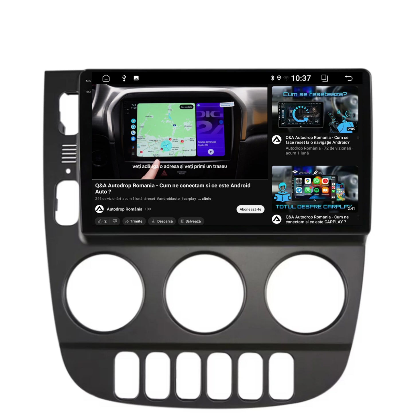 Navigatie 2K Mercedes Benz ML W163 (1998-2005), Android, S-Quadcore / 4GB RAM + 64GB ROM, 9.5 Inch - AD-BGS90042K+AD-BGRKIT405V3