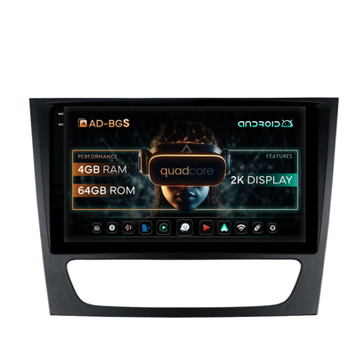 Navigatie 2K Mercedes Benz W211/CLS, Android, S-Quadcore / 4GB RAM + 64GB ROM, 9.5 Inch - AD-BGS90042K+AD-BGRKIT415