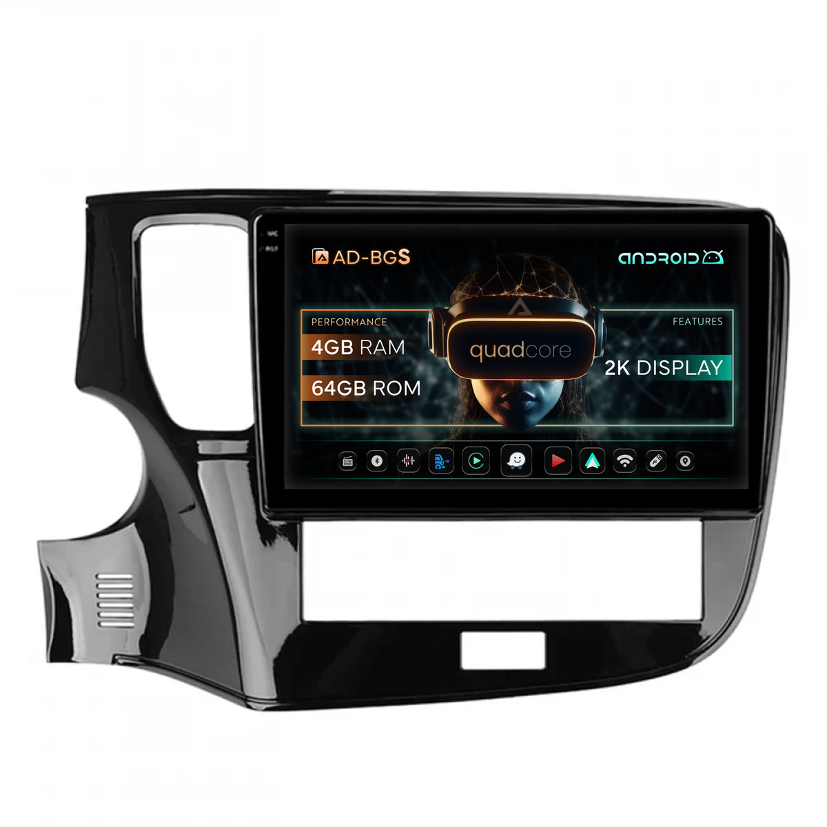 Navigatie 2K Mitsubishi Outlander (2019-2021), Android, S-Quadcore / 4GB RAM + 64GB ROM, 10.36 Inch - AD-BGS100042K+AD-BGRKIT268 - Copie