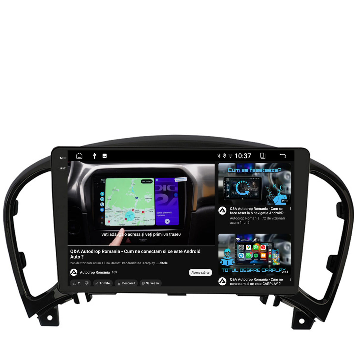 Navigatie 2K Nissan Juke (2010-2019), Android, S-Quadcore / 4GB RAM + 64GB ROM, 9.5 Inch - AD-BGS90042K+AD-BGRKIT168