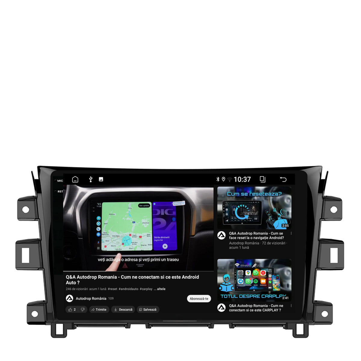 Navigatie 2K Nissan Navara (2015+), Android, S-Quadcore / 4GB RAM + 64GB ROM, 10.36 Inch - AD-BGS100042K+AD-BGRKIT163