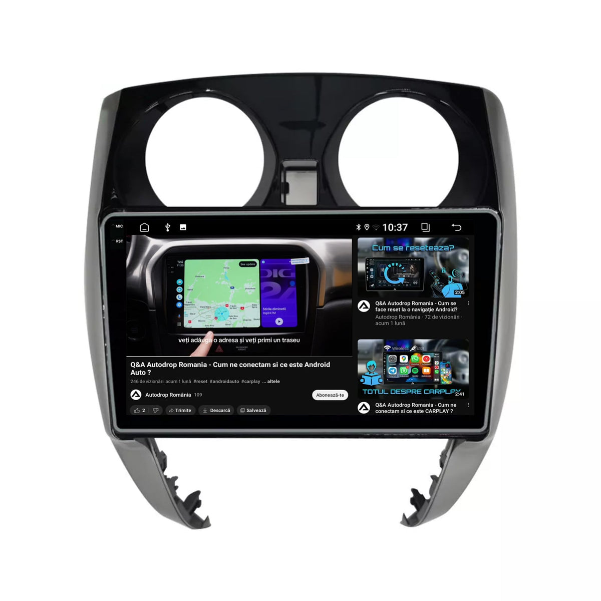 Navigatie 2K Nissan Note (2012-2019), Android, S-Quadcore / 4GB RAM + 64GB ROM, 10.36 Inch - AD-BGS100042K+AD-BGRKIT167